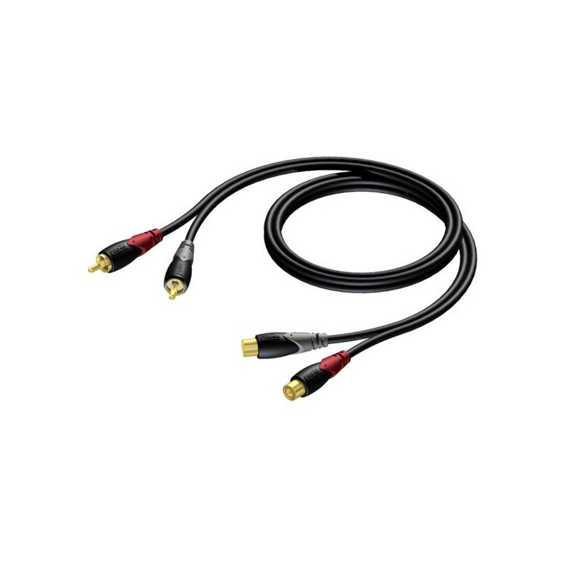 PROCAB CLA850/1.5 2 x RCA/Cinch female - 2 x RCA/Cinch male 1,5 meter